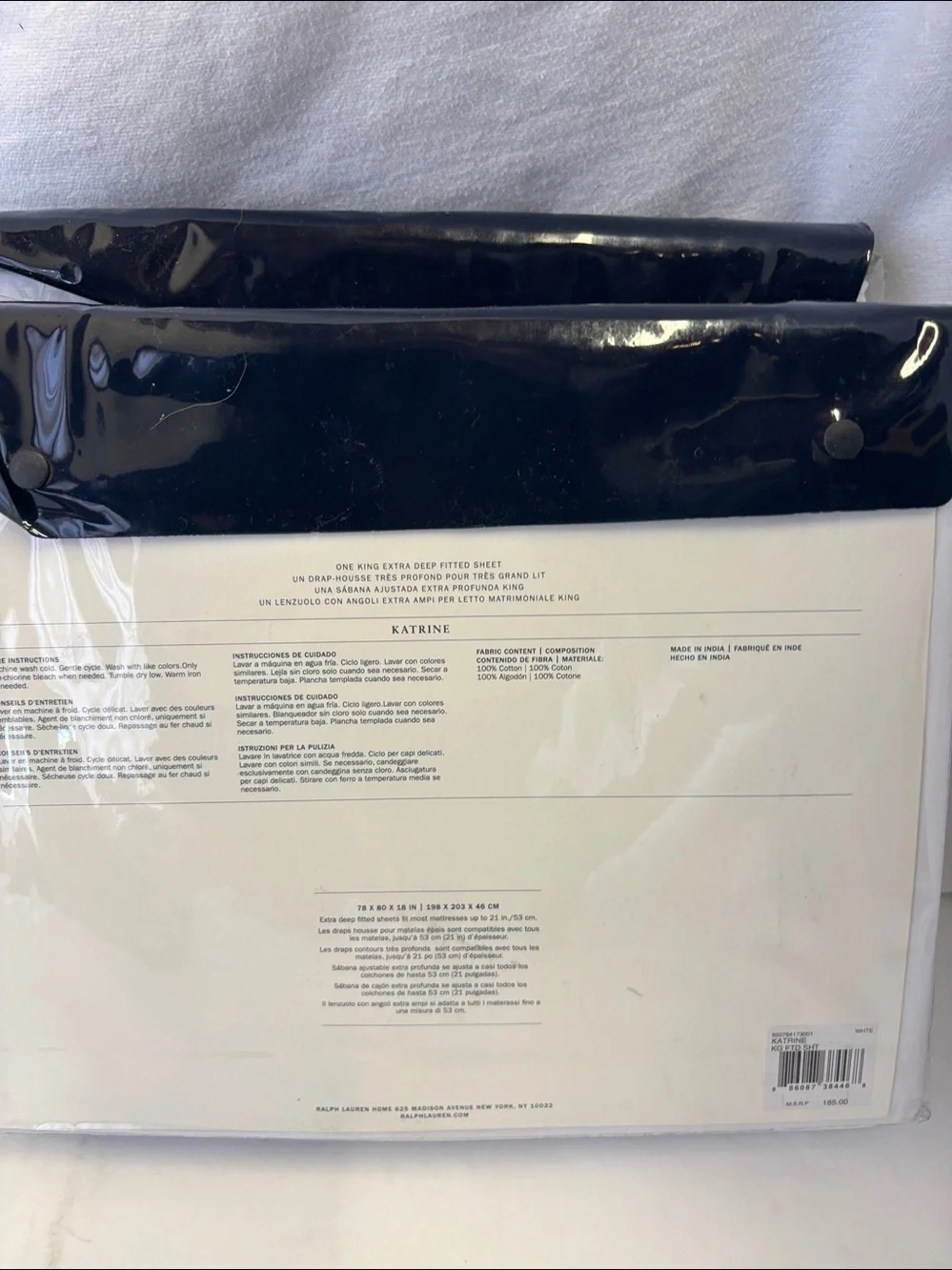 Ralph Lauren Katrine White King Flat & Fitted Sheet Set